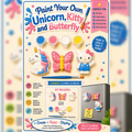 Paint Your Own Unicorn, Kitty & Butterfly Magnet Kit 🦄🐱🦋🎨