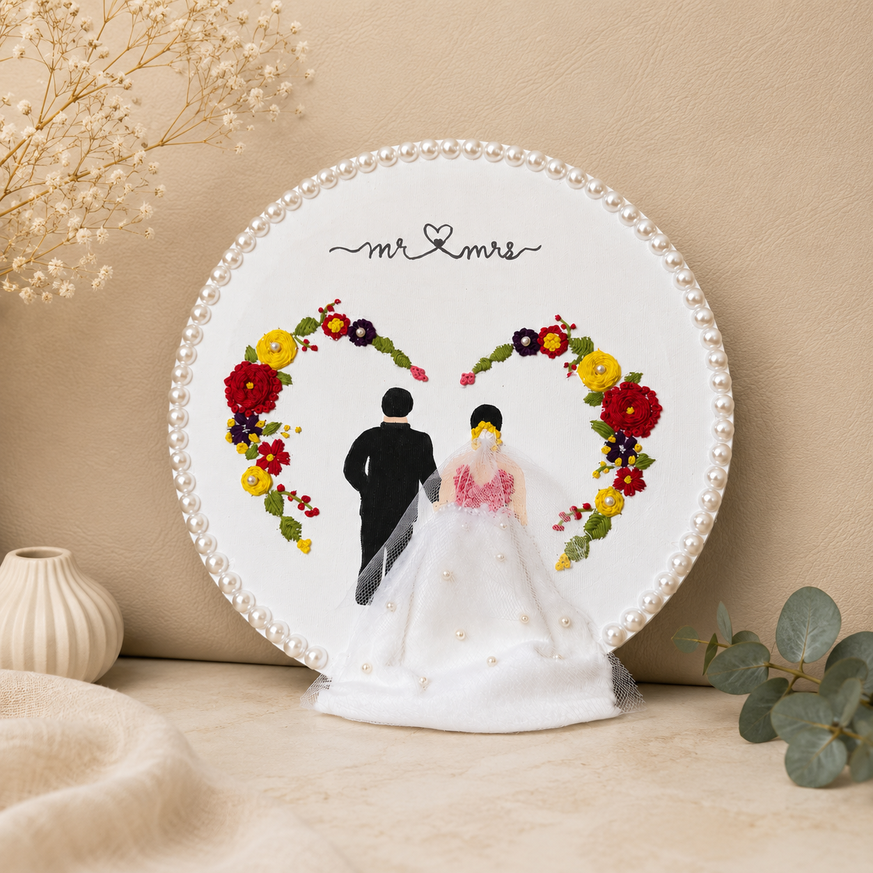 Mr. & Mrs. Wedding Hoop (Silhouette Design)
