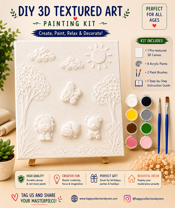 🦁 Wild Animals DIY 3D Textured Art Painting Kit