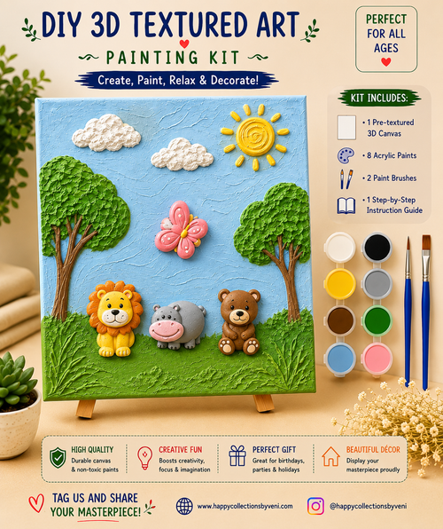 🦁 Wild Animals DIY 3D Textured Art Painting Kit
