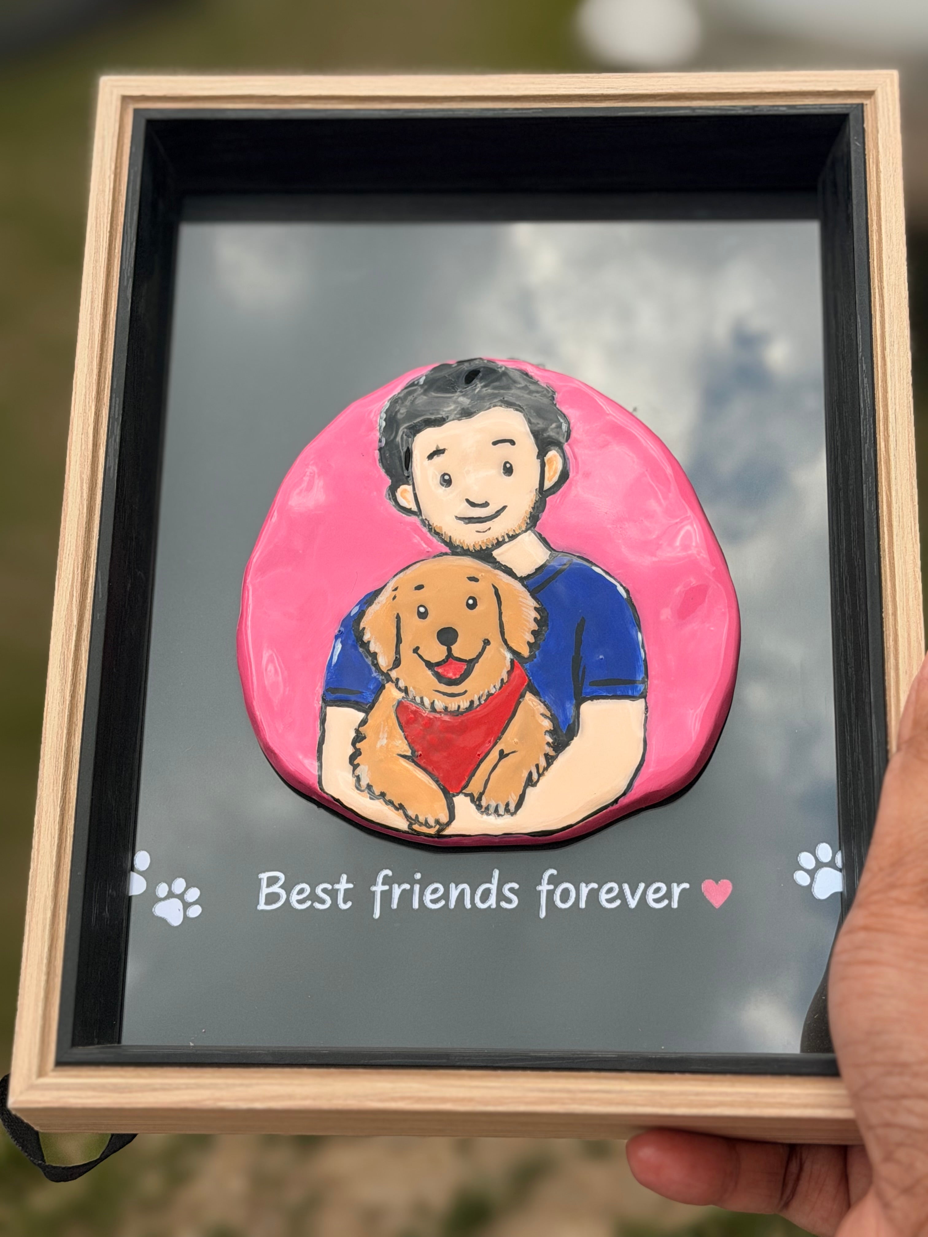 Custom Clay Art Shadow Box – Best Friends Forever