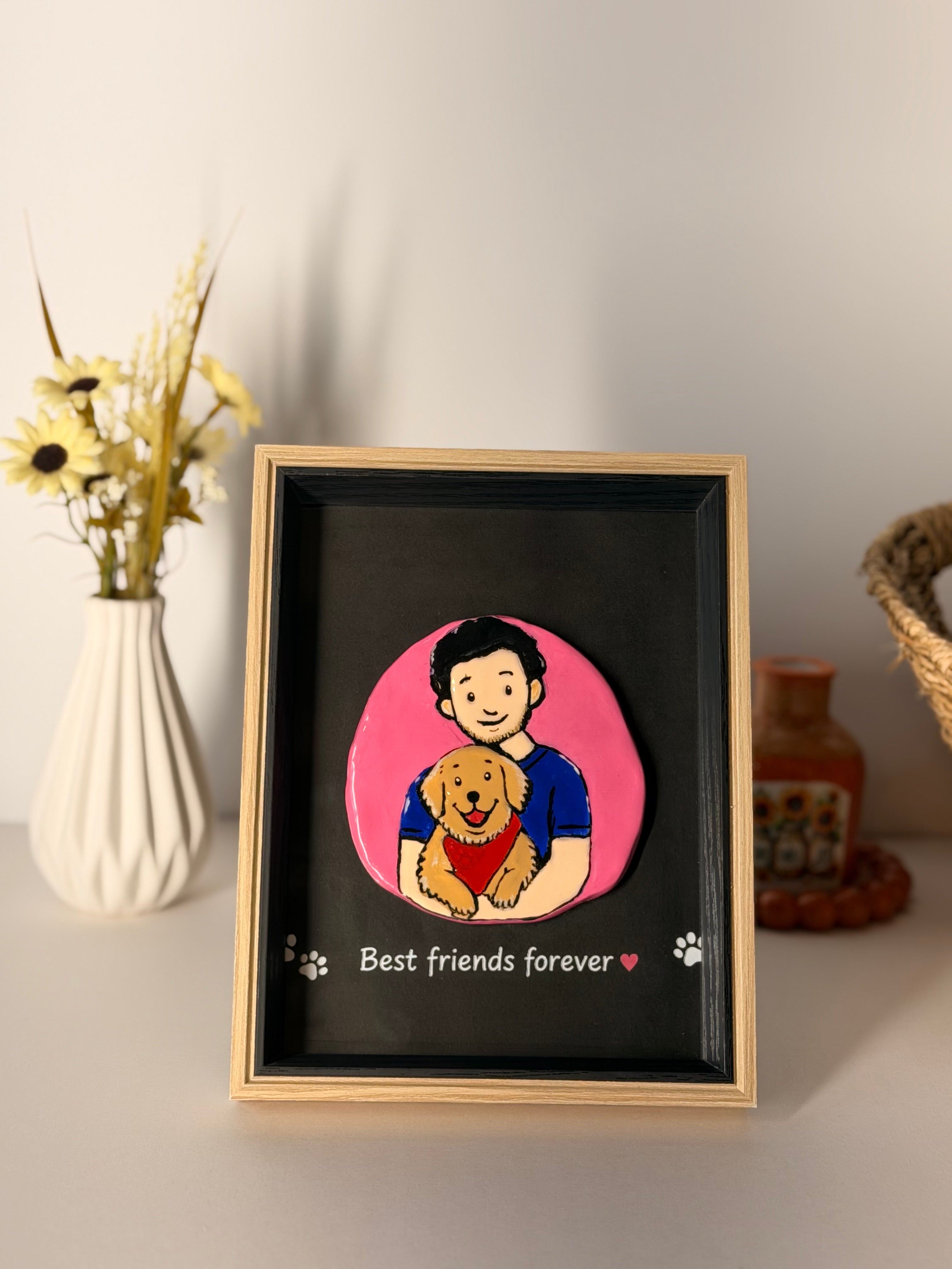 Custom Clay Art Shadow Box – Best Friends Forever