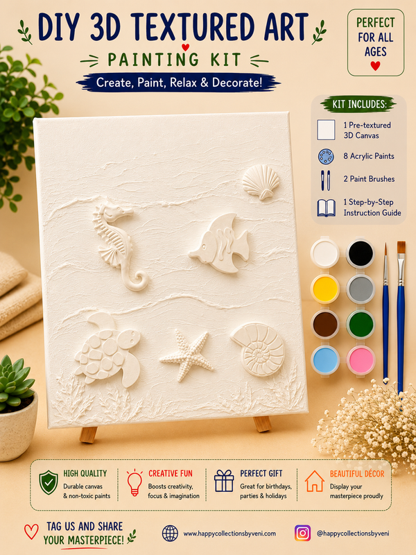 🌊 Ocean Life DIY 3D Textured Art Painting Kit